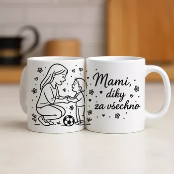 Hrnek - Díky za všechno – pro dědu, babi, tátu i mámu (Hrnek Díky za všechno – originální dárek pro rodiče i prarodiče)