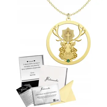 Náhrdelník Pozlacený Náhrdelník Jelen Sv. Huberta s Věnováním