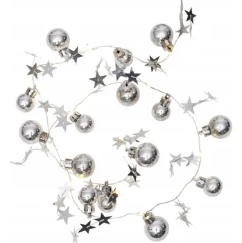 Vánoční dekorace Světelný řetěz Star Trading 90 cm na baterie, stříbrný