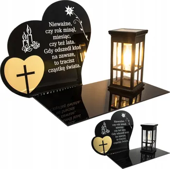 Smuteční dekorace SOLÁRNÍ HŘBITOVNÍ SVÍČKA s gravírováním Věčná lampa LED lucerna SOŠKA na hrob