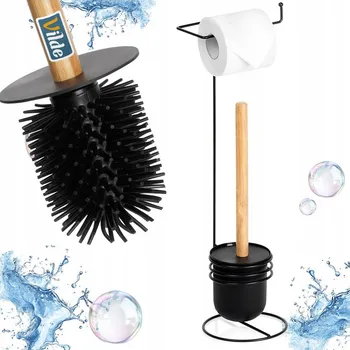 SILIKONOVÝ WC kartáč se stojanem na toaletní papír 2v1 - do koupelny