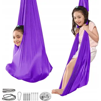 Hra na zahradu SENZORICKÁ TERAPEUTICKÁ HOUPAČKA PRO DĚTI HAMAKA RŮŽOVÁ 280x150cm