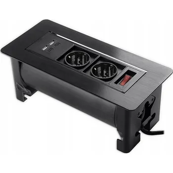 Elektrická zásuvka Otočná zásuvka do desky stolu Spacetronik SPS-O24B V2