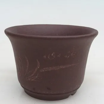 Květináč Keramická bonsai miska 9,5 x 9,5 x 6,5 cm hnědá
