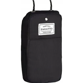 Ledvinka Cestovní pasová taška na krk, černá, prostorná, pouzdro taška ZAGATTO
