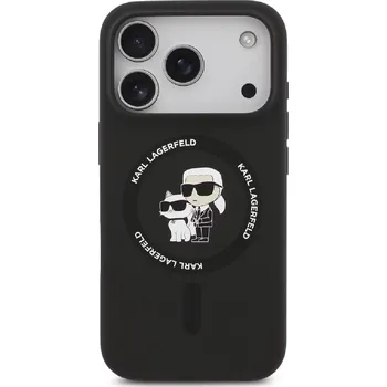 Karl Lagerfeld Liquid Silicone Karl and Choupette MagSafe Zadní Kryt pro iPhone Air Black KLHMP17MSCMKCRHK
