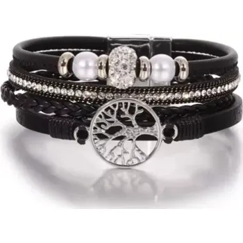 Souprava šperků Fashion Jewelry Dámský náramek vícevrstvý Strom života černý