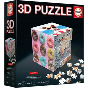 Puzzle Educa Puzzle 3D - Různé motivy 6 x 36 dílků