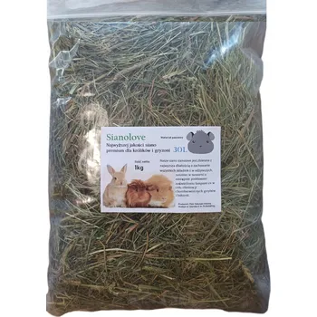Krmivo pro hlodavce Premium Seno Velké 1kg Sianolove Ze Sušárny Odprášené Pro Králíky a Hlodavce