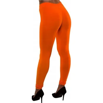 Dámské legíny Neonově oranžové legíny, styl 80. léta, disco party, velikost XS/S