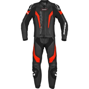 Moto oblečení dvoudílná kombinéza LASER TOURING, SPIDI (černá/fluo červená) Velikost: 54