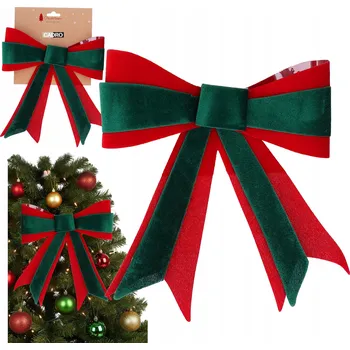 Vánoční dekorace Vánoční dekorace na Mašle s dárek zelená 32x26 cm