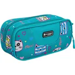 Dvoukomorový polyesterový školní penál zdobený kočičím vzorem Barva (Varianta): 28