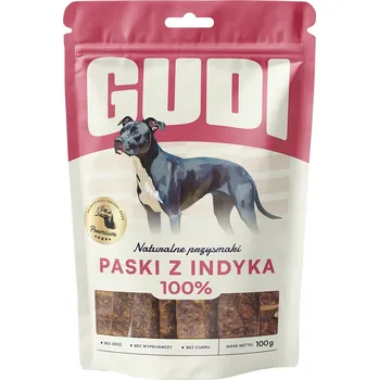 Pamlsek pro psa GUDI Pásky z Krůtího Masa 100g Přírodní psí pamlsek Pochoutky 100% Maso