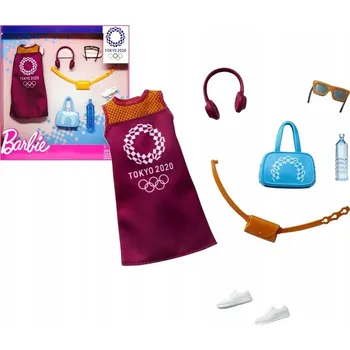 Panenka BARBIE OBLEČENÍ OLYMPIÁDA V TOKIU ŠATY + DOPLŇKY