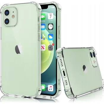 Pouzdro na mobilní telefon POUZDRO pro Apple iPhone 12 Mini Anti Shock ZADNÍ KRYT Průhledné + SKLO