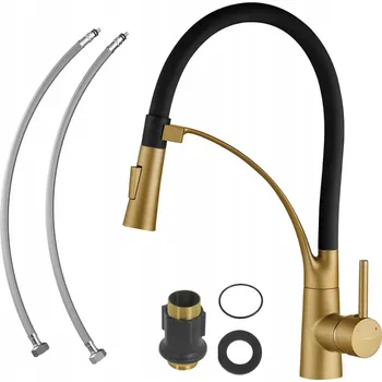 Vodovodní baterie Stojánková kuchyňská baterie Kuchinox OLOR černá, zlatá