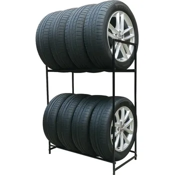 Uskladnění pneumatiky Stojan Regál Police na 8 Pneumatiky / Kola do 255 R19 –