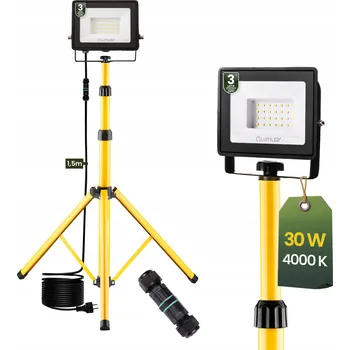 LED Reflektor HALOGEN Lampa 30W PRACOVNÍ STAVEBNÍ PŘENOSNÝ se STATIVEM