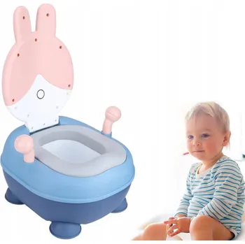 Kojenecká hygiena Nočník Toaletní Sedátko pro Děti Protiskluzové WC Nastavitelné Králíček Růžové