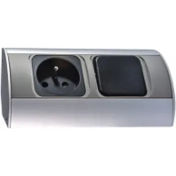 Elektrická zásuvka Elektrická Zásuvka do desky stolu Orno stříbrná