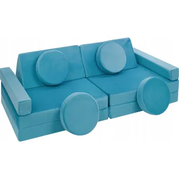 Pohovka Multifunkční modulární pohovka pro děti, pěnové kostky v jednom, tyrkysová
