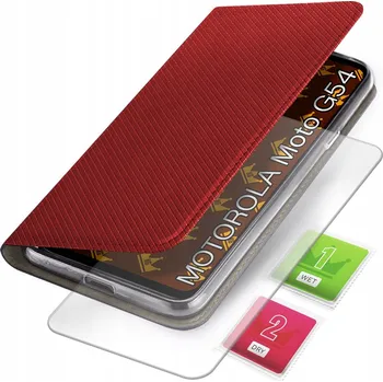 Pouzdro na mobilní telefon Flipové pouzdro Kingglass pro Motorola Moto G54 Power Edition, červené