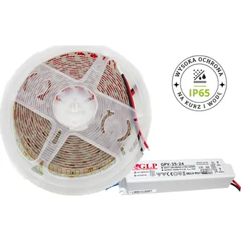 LED osvětlení DIVOLE LED pásek 300SMD 2835 24V 4000K neutrální bílá, 5m, IP65, s napájecím zdrojem