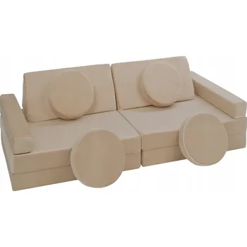 Pohovka Modulární pohovka Velinda hnědá látková se snímatelným potahem pro děti