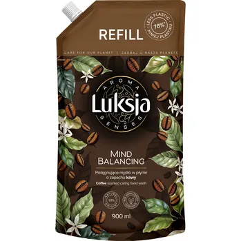 Koupelová kosmetika LUKSJA TEKUTÉ MÝDLO 900ML NÁHRADNÍ NÁPLŇ AROMA BALANCING S VŮNÍ KÁVY