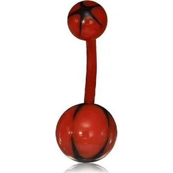 Piercing Piercing červený do pupíku 8 (Červený "banán")