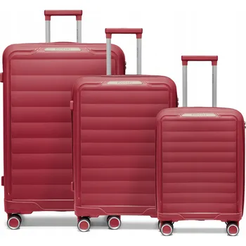 PUCCINI Sada 3 CESTOVNÍCH KUFRŮ PP 4 Kolečka Tvrdé 3v1 PP030-3B