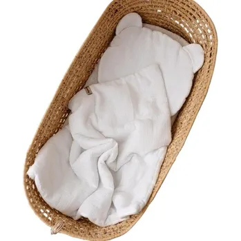 Povlečení Povlečení Do Gondoly/Košíku, Mušelínová Sada 100% Bavlna 55x75cm Biała