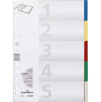Plastové rozdělovače Durable A4, 5 ks
