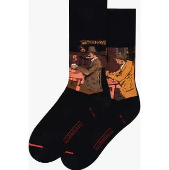 Pánské ponožky MUSEARTA ČERNÉ VYSOKÉ PONOŽKY BAVLNA 36-40 3H8G5_B5*