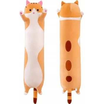 plyšák DLOUHÝ KOT POLŠTÁŘ PLYŠÁK KOČIČKA 70 CM PLYŠÁK OPĚRKA HLAVY CAMEL