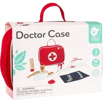 Dřevěná hračka Dřevěná Sada Malého Doktora Kufřík Příslušenství Classic World