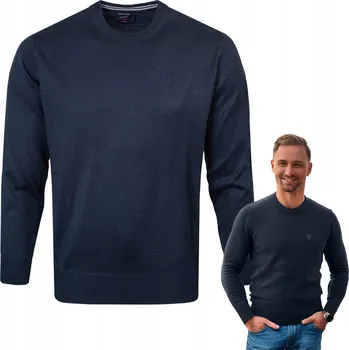 Pánský svetr Pánský svetr Klasický BASIC Hladký TMAVĚ MODRÝ L Pako Jeans