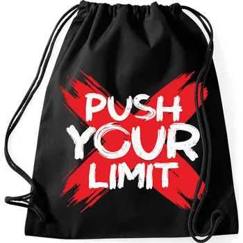 Sportovní taška Černá dámská taška na nákupy, boty - Dárek pro kamarádku Push Your Limit