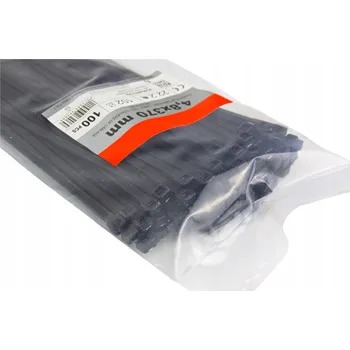 Stahovací páska STAHovací PÁSKY KABELOVÉ STAHOVACÍ PÁSKY ČERNÉ PEVNÉ 4,8X370 MM 100 KS