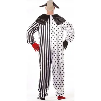 Karnevalový kostým Kostým ZLÝ klaun, klaun, bílo-černý, velikost M