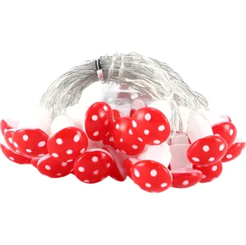 Noční světlo Světelný řetěz 3m 20 LED červené muchomůrky 4 cm Dekorativní vánoční osvětlení na 3x AA baterie pro domov zahradu párty