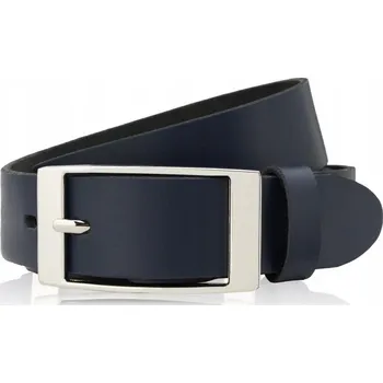 Opasek Kožený Opasek dámský tmavě modrý 110 cm se stříbrnou sponou PAOLO PERUZZI