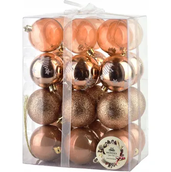 Vánoční dekorace SANTA LILA Sada 24 baněk 5,5 cm