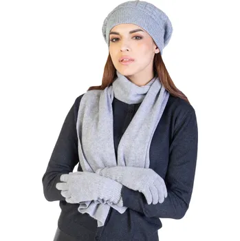 Čepice Duuree.cz Dárkový set čepice a rukavice 100% kašmír Barva: Světle šedá