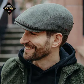 Čepice GÖTTMANN GORE-TEX Pánská nepromokavá zimní bekovka s klapkami na uši- 80% vlna GT-Jackson-KG194-70 Vyberte velikost: 55