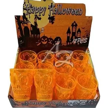 Svítilna IM svítilna pohárek Lebka led 6x5cm Halloween