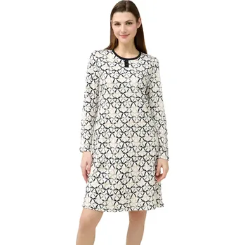 Dámská noční košile Dámská bavlněná noční košile s mašličkovým vzorem Vamp 23351 cream velikost XL