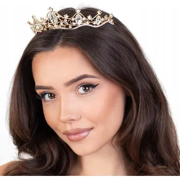 Miss Glow diadém (tiára) na vlasy zlatý