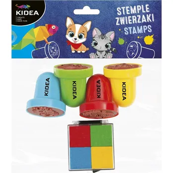 Dětské razítko RAZÍTKA ZVÍŘÁTKA VELKÁ + POLŠTÁŘ S INKOUSTEM KIDEA